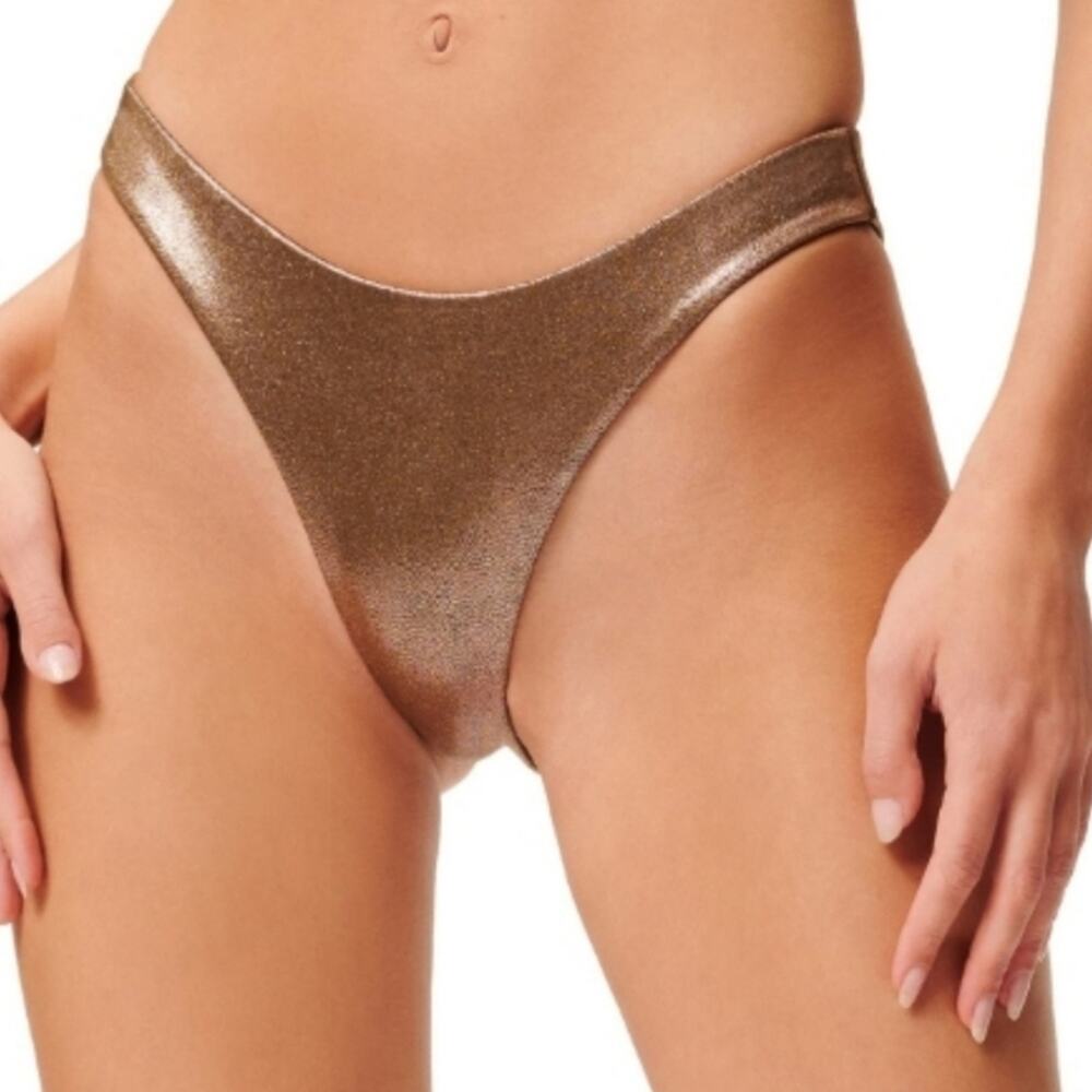 Good American Swim Bottom in Mocha Foil Size L